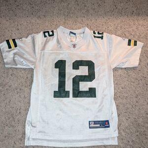 Reebok Green Bay Packers Aaron Rodgers #12 White NFL Jersey Size L (14/16)